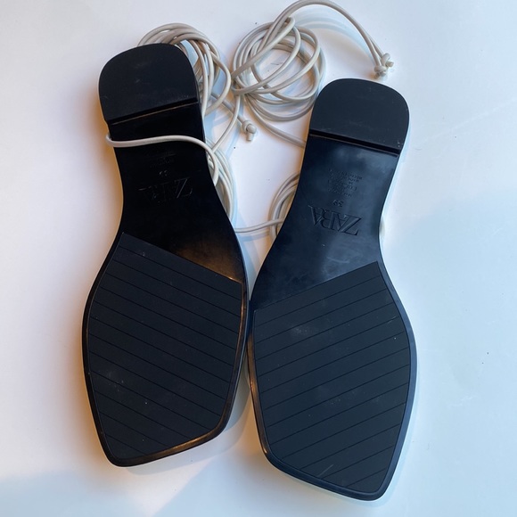 NWT Zara TUBE STRAP LOW HEELED SANDALS, size 8 - Picture 8 of 9